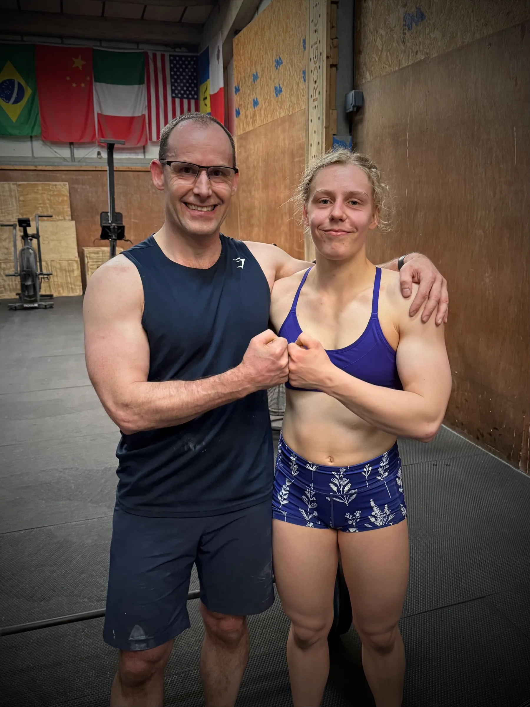 Training with her dad